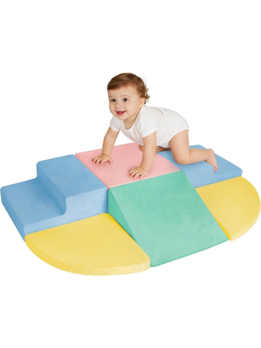 Colorful Soft Climbing Blocks Set for Toddlers 1-3 | 6-Piece Foam Play Gym